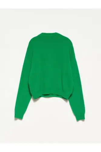 10276 Bisiklet Yaka Kazak-yeşil-Yeşil - DILVIN (1)