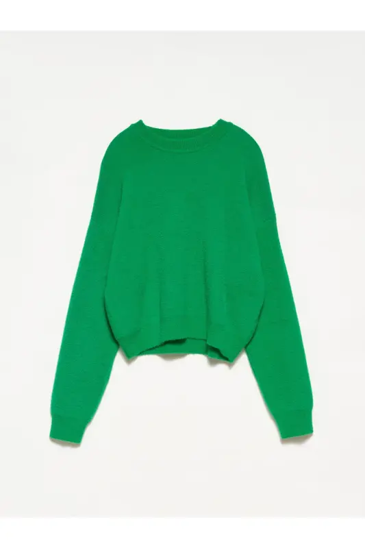 10276 Bisiklet Yaka Kazak-yeşil-Yeşil - 1