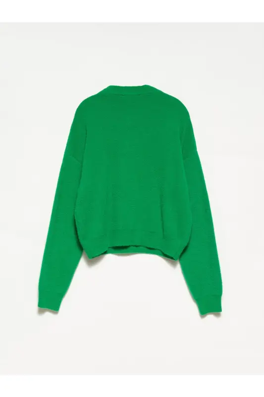 10276 Bisiklet Yaka Kazak-yeşil-Yeşil - 2