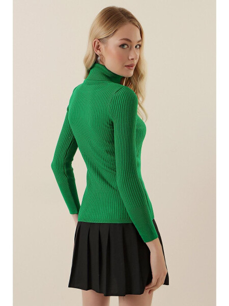 10311 Fisherman Neck Knit Sweater - D.Green - 14