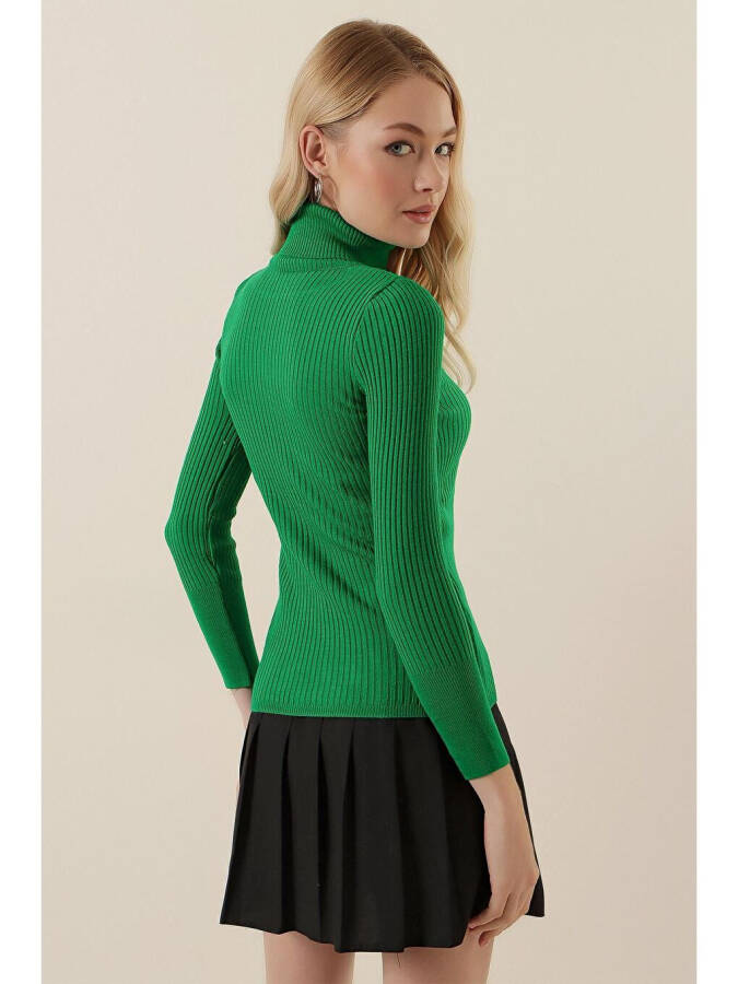 10311 Fisherman Neck Knit Sweater - D.Green - 14