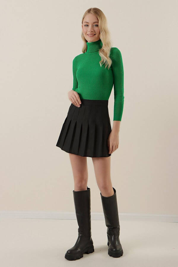 10311 Fisherman Neck Knit Sweater - D.Green - 16