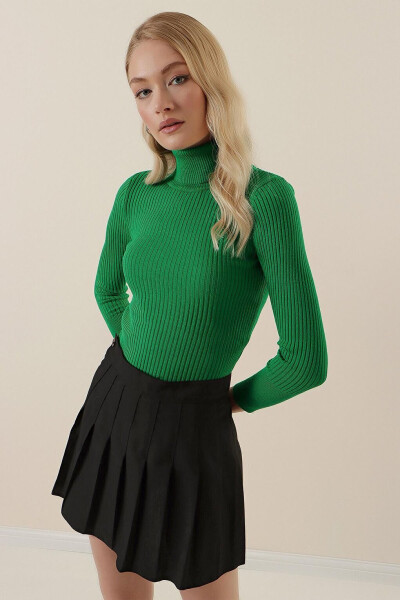 10311 Fisherman Neck Knit Sweater - D.Green - 18