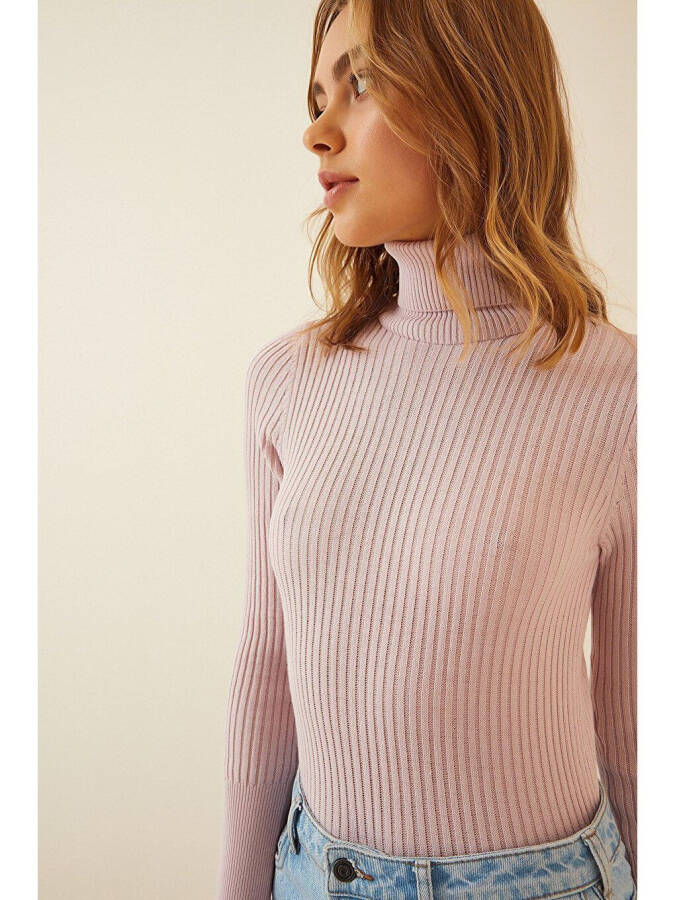 10311 Fisherman Neck Knit Sweater - Pink - 6