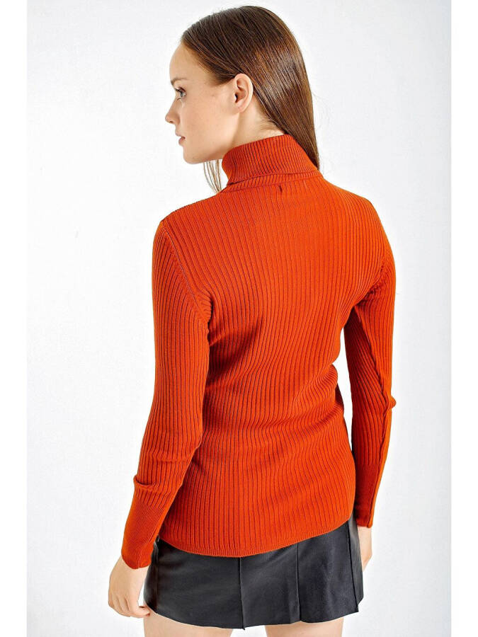 10311 Fisherman Neck Knit Sweater - Terracotta - 6