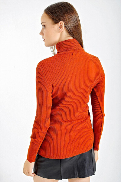 10311 Fisherman Neck Knit Sweater - Terracotta - 15