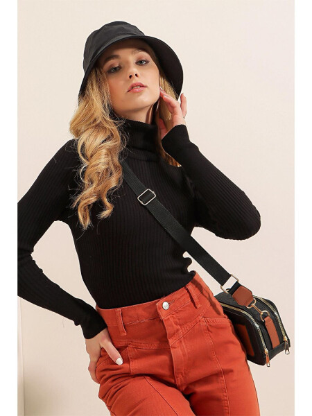 10311 Fisherman's Rib Knit Sweater - Black - 8