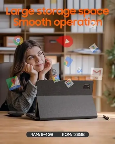 10.4 inç Tablet Klavye Kılıfı Fare ve Kalemli Android 13 Tablet 2'si 1 Arada Tablet Seti 16GB+128GB 1TB Artırılabilir Tablet PC 10.4