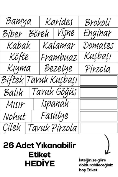 1046 16'lı Etiketli No Frost -25°c Derin Dondurucu Mikrodalga Yiyecek Erzak Saklama Kabı Seti Beyaz - 14