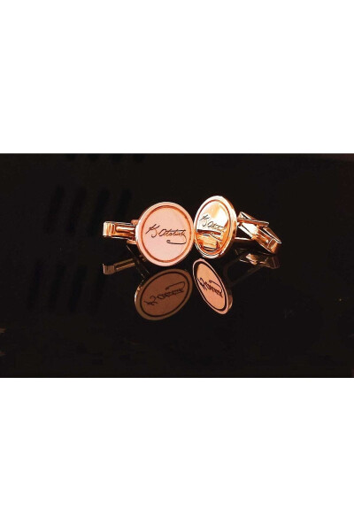 Gümüş Atatürk Imzalı Kol Düğmesi - Seçilebilir - SATURN JEWELRY (1)