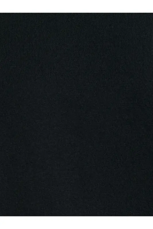 10633 Bisiklet Yaka Yünlü Basic Triko Kazak-Siyah-Siyah - 4