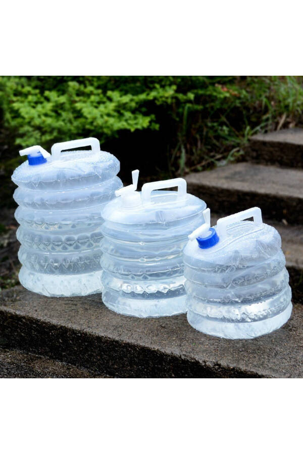 10L Foldable Water Jug with Tap, Accordion Water Carafe with Spout Plastic Picnic Camping - 7