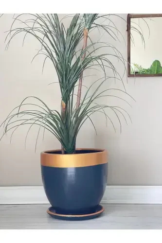 10liter Pot with Saucer Diameter: 25cmx Height: 23cm Anthracite Gold-Anthracite - 3