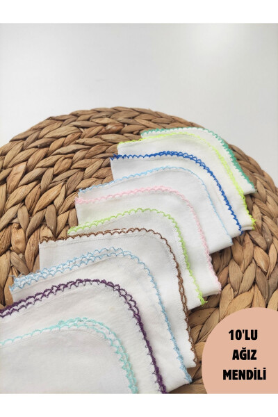 10'LU BEBEK AĞIZ MENDİLİ %100 PAMUKLU PENYE KUMAŞ BEBEK TEMİZLEME BEZİ YENİDOĞAN TER BEZİ - BEBELLA