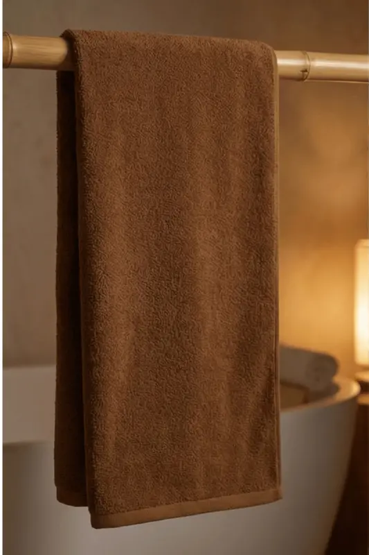 10'lu Düz Kahverengi El Havlusu - 50x90 Cm, 225 Gr, %100 Pamuk, Spa Ve Otel Havlusu-Kahverengi - 3