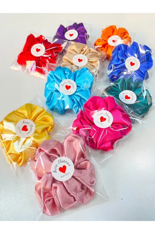 10'lu Paketli Renkli Hediye Kına Hatırası Simit Saç Tokası - 10 renkli - CSR COLLECTION