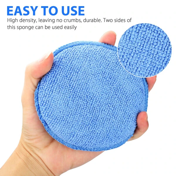 10pcs Microfiber Wax Applicator, EEEkit Ultra-Soft Microfiber Waxing Polish Car Applicator Pads, Foam Sponge Wax Applicator Pads for Cars Vehicle Glass Clean (Blue, 5