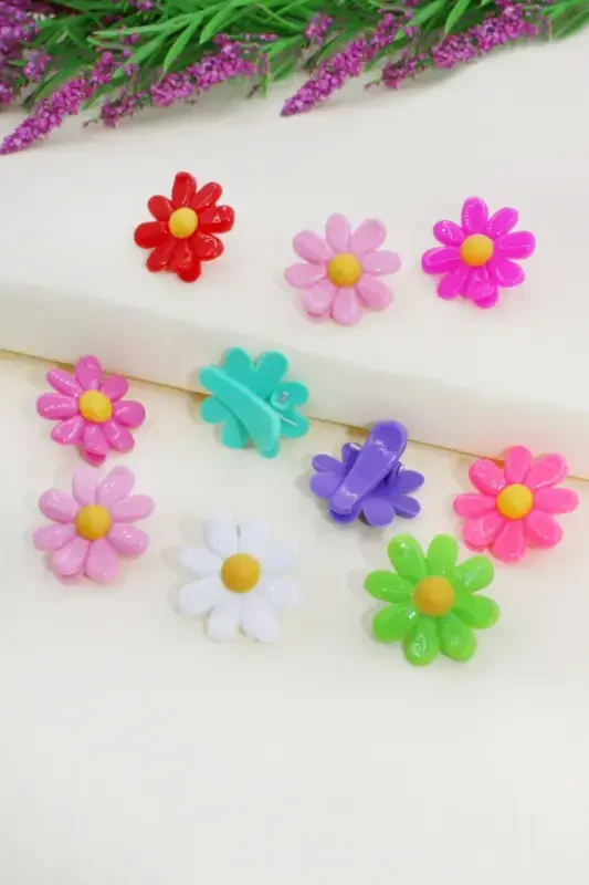 10's Colorful Daisy Hair Clip Set-Color daisy - 2