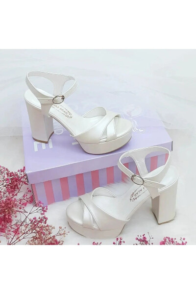 11 Cm Heeled Cross Strap Very Comfortable Bridal Shoes Aslı Acar - 2