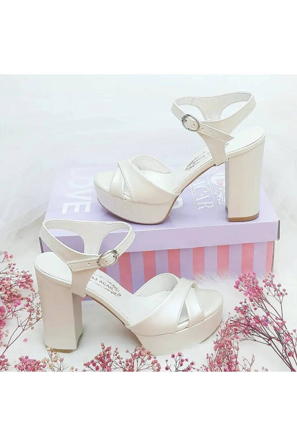 11 Cm Heeled Cross Strap Very Comfortable Bridal Shoes Aslı Acar - 5