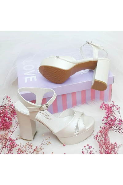 11 Cm Heeled Cross Strap Very Comfortable Bridal Shoes Aslı Acar - 7