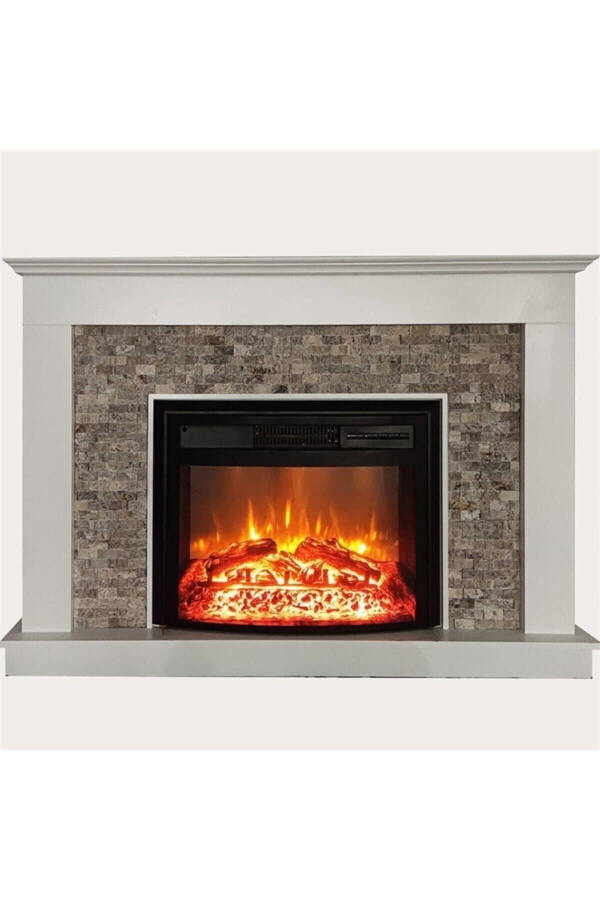 1110s Stone 1800w Decorative Electric Fireplace with Bluetooth and Sound Effects - 1