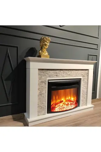 1110s Stone 1800w Decorative Electric Fireplace with Bluetooth and Sound Effects - DLC GROUP (1)