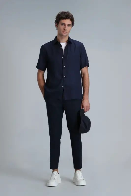 111190328 Karl Spor Erkek Chino Pantolon Slim Fit Erkek Pantolon LACİVERT - Lacivert - 2
