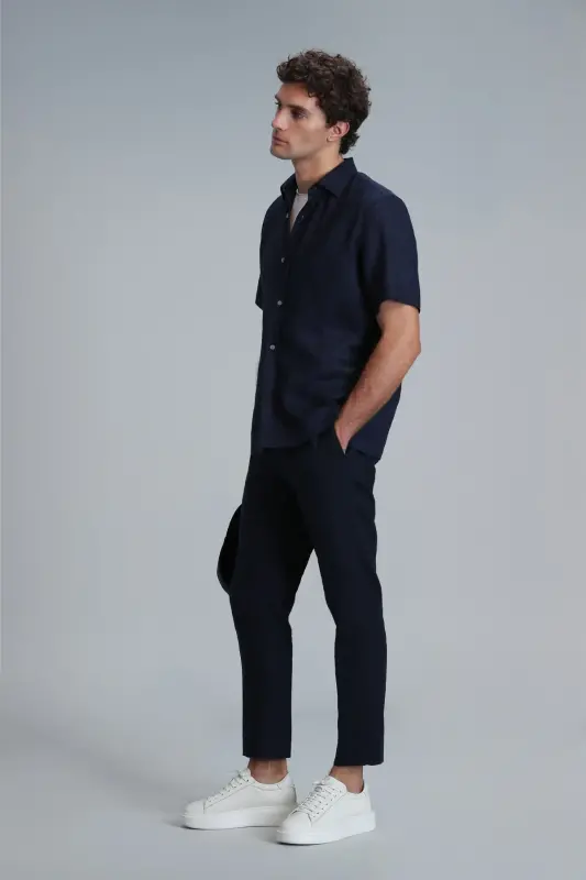 111190328 Karl Spor Erkek Chino Pantolon Slim Fit Erkek Pantolon LACİVERT - Lacivert - 5
