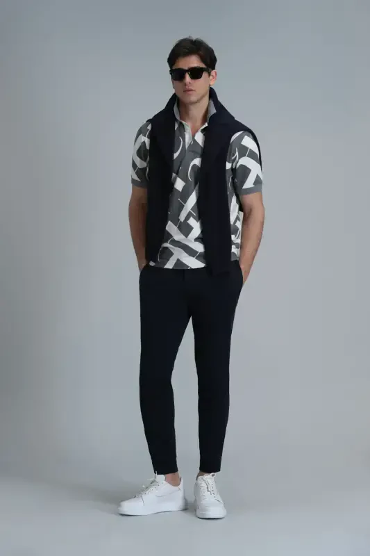 111190330 Pito Jogger Pants Tailored Fit Men's Pants NAVY-Navy - 1