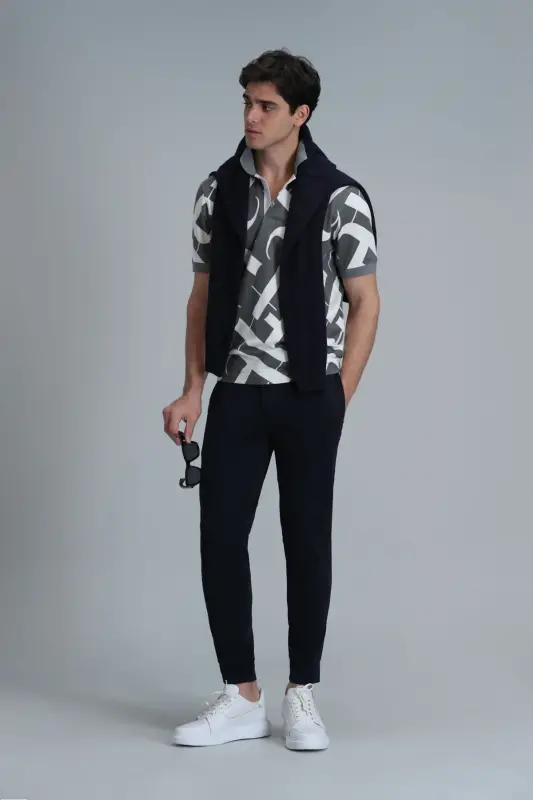111190330 Pito Jogger Pants Tailored Fit Men's Pants NAVY-Navy - 3