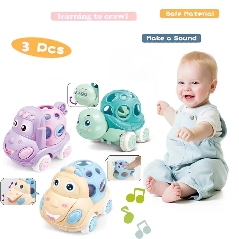 Baby Toys for 12-24 Months, Car Toys for 1 Year Old Toddler, Rattle & Roll Toys for Baby Boys Girls Easter Basket Stuffer - 1