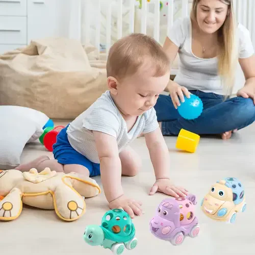 Baby Toys for 12-24 Months, Car Toys for 1 Year Old Toddler, Rattle & Roll Toys for Baby Boys Girls Easter Basket Fillers - INVENCH (1)