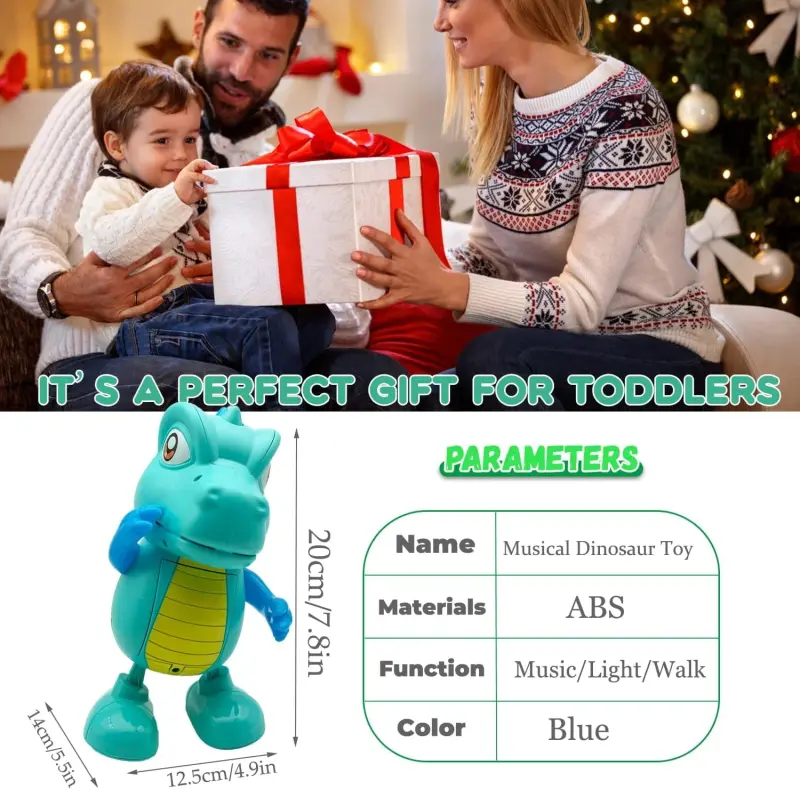 12-24 oylik chaqaloqlar uchun o'yinchoqlar, Musiqiy dinozavr emaklash o'yinchoqlari, Kichkintoylar uchun erta o'rganish ta'limiy harakatlanuvchi o'yinchoqlar - ANTIC DUCK