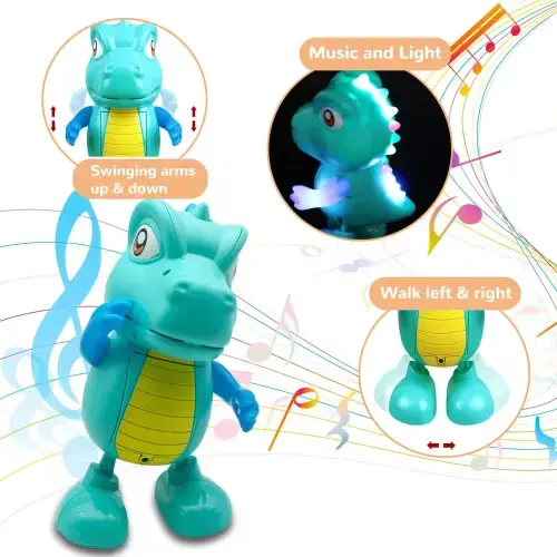 12-24 oylik chaqaloqlar uchun o'yinchoqlar, Musiqiy dinozavr emaklash o'yinchoqlari, Kichkintoylar uchun erta o'rganish ta'limiy harakatlanuvchi o'yinchoqlar - 4