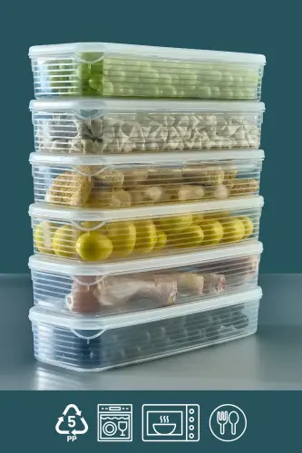 12 Adet 1,2 Litre Buzdolabı İçi Düzenleyici Saklama Kabı -Buzluk Saklama Kabı-12 Lİ 1,2 LT. - GRİMOR LIFE (1)