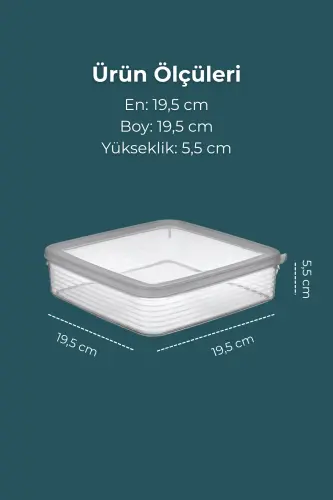 12 Adet 1,6 Litre Buzdolabı İçi Düzenleyici Saklama Kabı -Buzluk Saklama Kabı - 12 Li 1,6 Lt. - 3