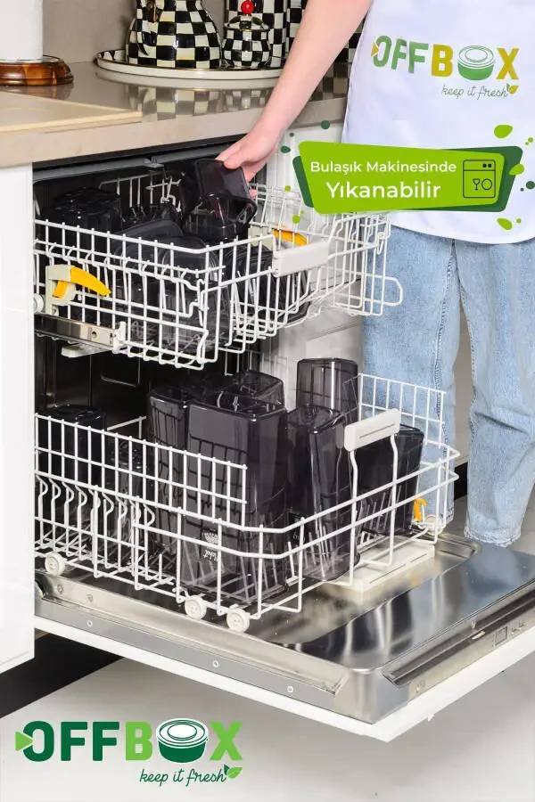 12 Adet 24 Parça 2 Litre Dikdörtgen Erzak Bakliyat Saklama Kabı Seti 20 Etiket Hediyeli-ANTRASİT - 13