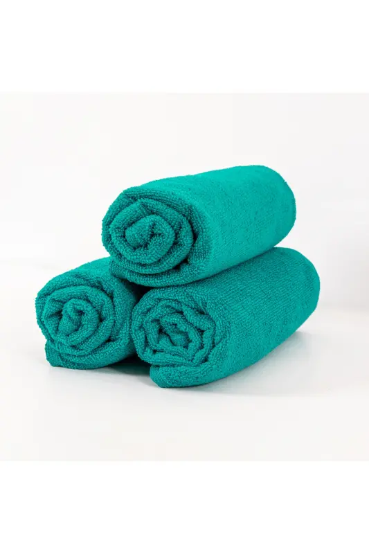 12 Adet 50x90 cm. Spor, Fitness, Kuaför, Berber Havlusu Leke Tutmayan, Antibakteriyel Toptan Havlu - Mint - 2
