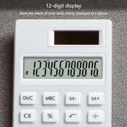 Qsvbeeqj 12Bit Desk Calculator Student Calculators Thin Easy to Carry and Use for Office and School School Calculators - 5
