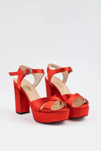 12 Cm Kırmızı Saten, Çapraz Model, Çok Rahattır, Konfor Odaklıdır.-kırmızı saten - 7