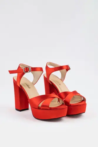 12 Cm Kırmızı Saten, Çapraz Model, Çok Rahattır, Konfor Odaklıdır. - kırmızı saten - 9