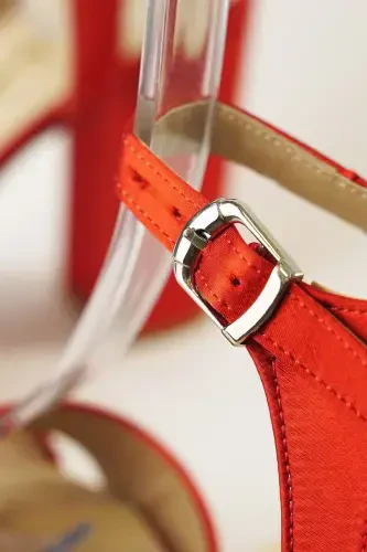 12 Cm Red Satin, Crossover Model, Very Comfortable, Comfort-Focused.-red satin - 5