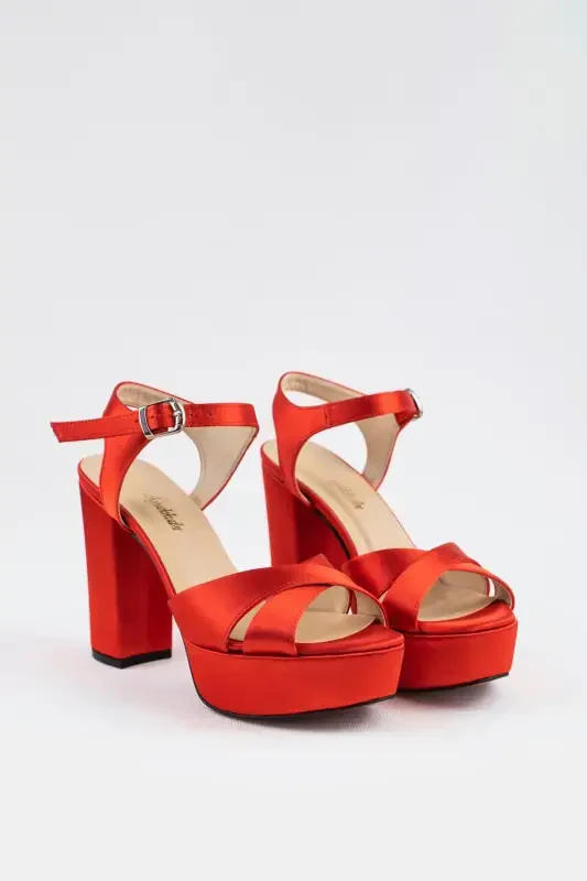 12 Cm Red Satin, Crossover Model, Very Comfortable, Comfort-Focused.-red satin - 7