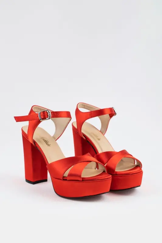 12 Cm Red Satin, Crossover Model, Very Comfortable, Comfort-Focused.-red satin - 8