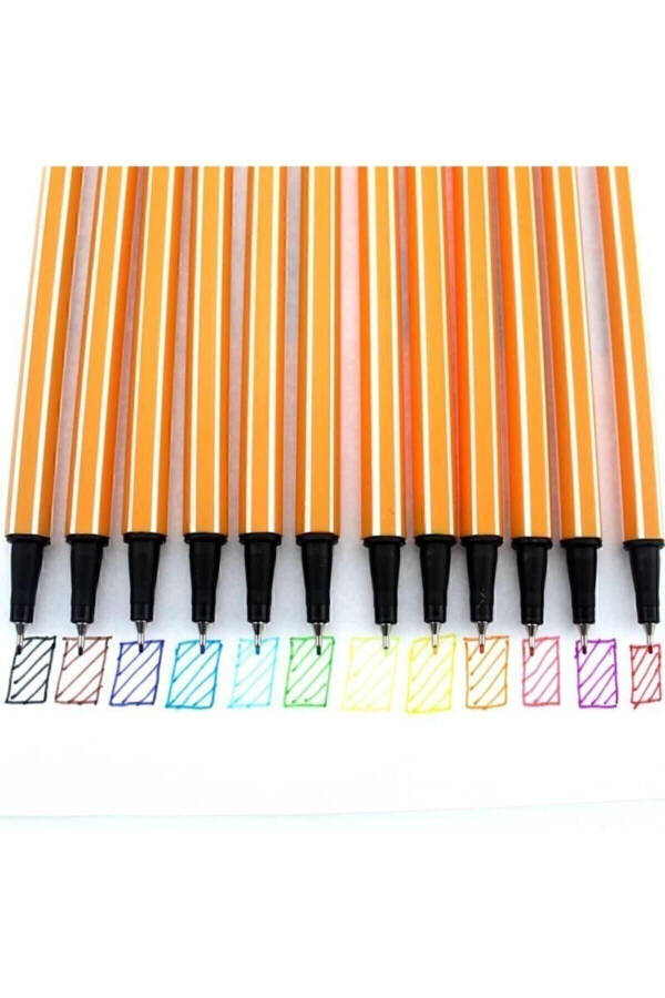 12 Color Fineliner Pen Set - 8