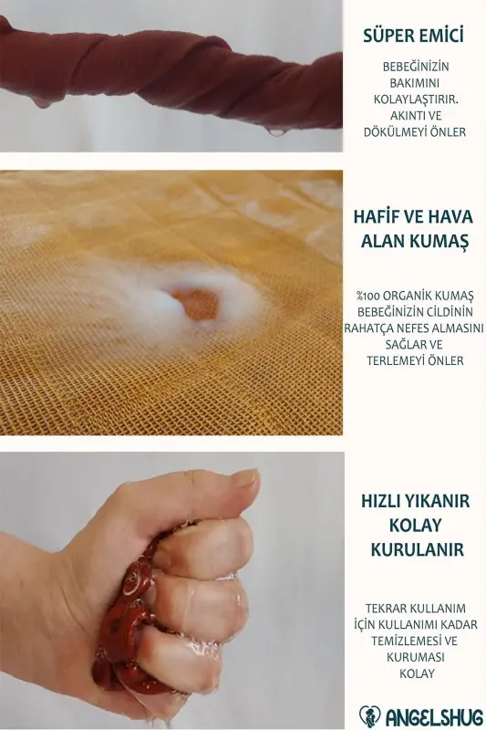 12 dona %100 organik muslin ikki qavatli chaqaloq fuları yoqasi oziqlantirish va tupuk uchun - 3