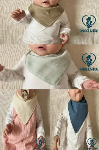 12 dona %100 organik muslin ikki qavatli chaqaloq fuları yoqasi oziqlantirish va tupuk uchun - 5