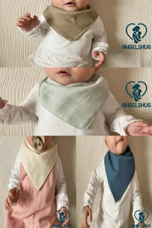 12 dona %100 organik muslin ikki qavatli chaqaloq fuları yoqasi oziqlantirish va tupuk uchun - 5