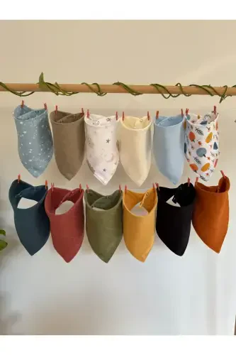 12 дона 100% органик пахта икки қатламли икки тугмали - 3BABY (1)